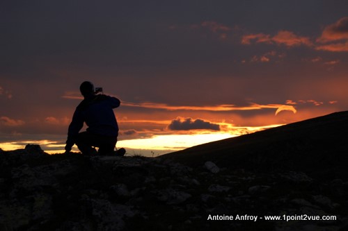 contre jour couche soleil