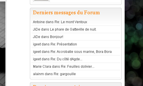Derniers messages du forum