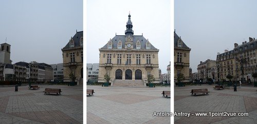 panoramique par assemblage plusieurs photos qui balayent un paysage et ...