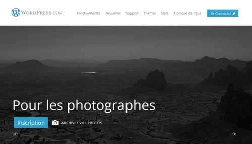 Wordress.com propose des modèles de blog adaptés aux photographes